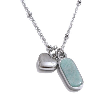 Heart & Stone - Dainty Amazonite Necklace Gold/Silver