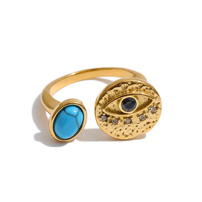 Eyes On You – Turquoise Evil Eye Ring