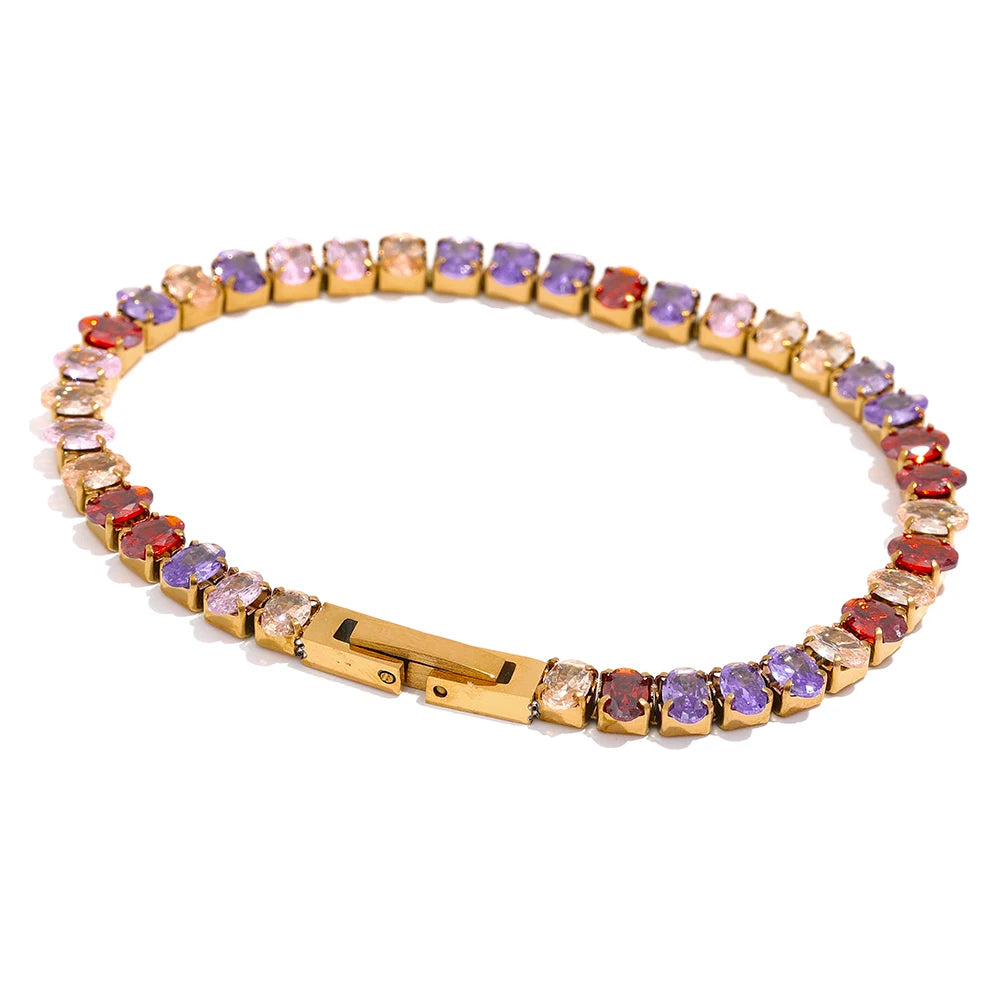 Nova Glow - Rainbow Crystal Tennis Bracelet