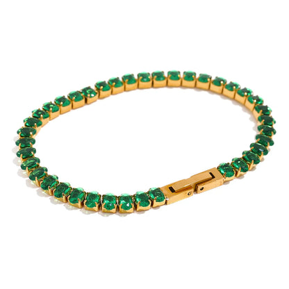 Nova Glow - Green Crystal Tennis Bracelet