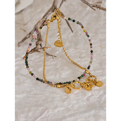 Lavish Blessings -  Faceted Tourmaline Double Layered Bracelet