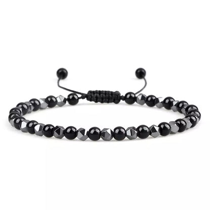 Fearless - Adjustable Bracelet with Hematite and Black Agate For Men I Women