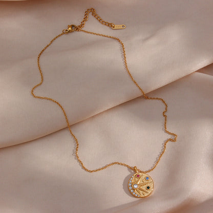 Joy and Positivity - 18k Necklace with Moon and Sun