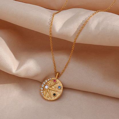 Joy and Positivity - 18k Necklace with Moon and Sun