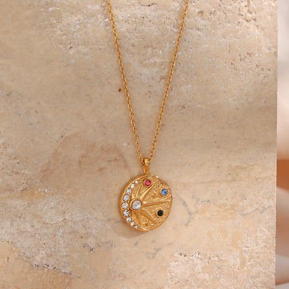 Joy and Positivity - 18k Necklace with Moon and Sun