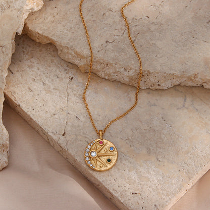 Joy and Positivity - 18k Necklace with Moon and Sun