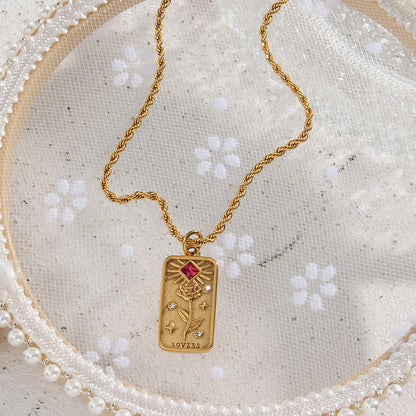 Lovers - Tarot card  18k Necklace