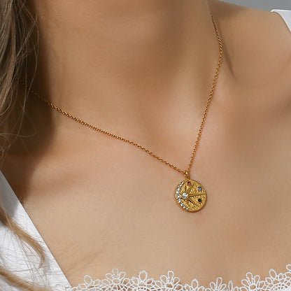 Joy and Positivity - 18k Necklace with Moon and Sun