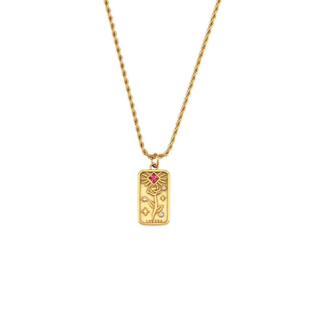 Lovers - Tarot card  18k Necklace