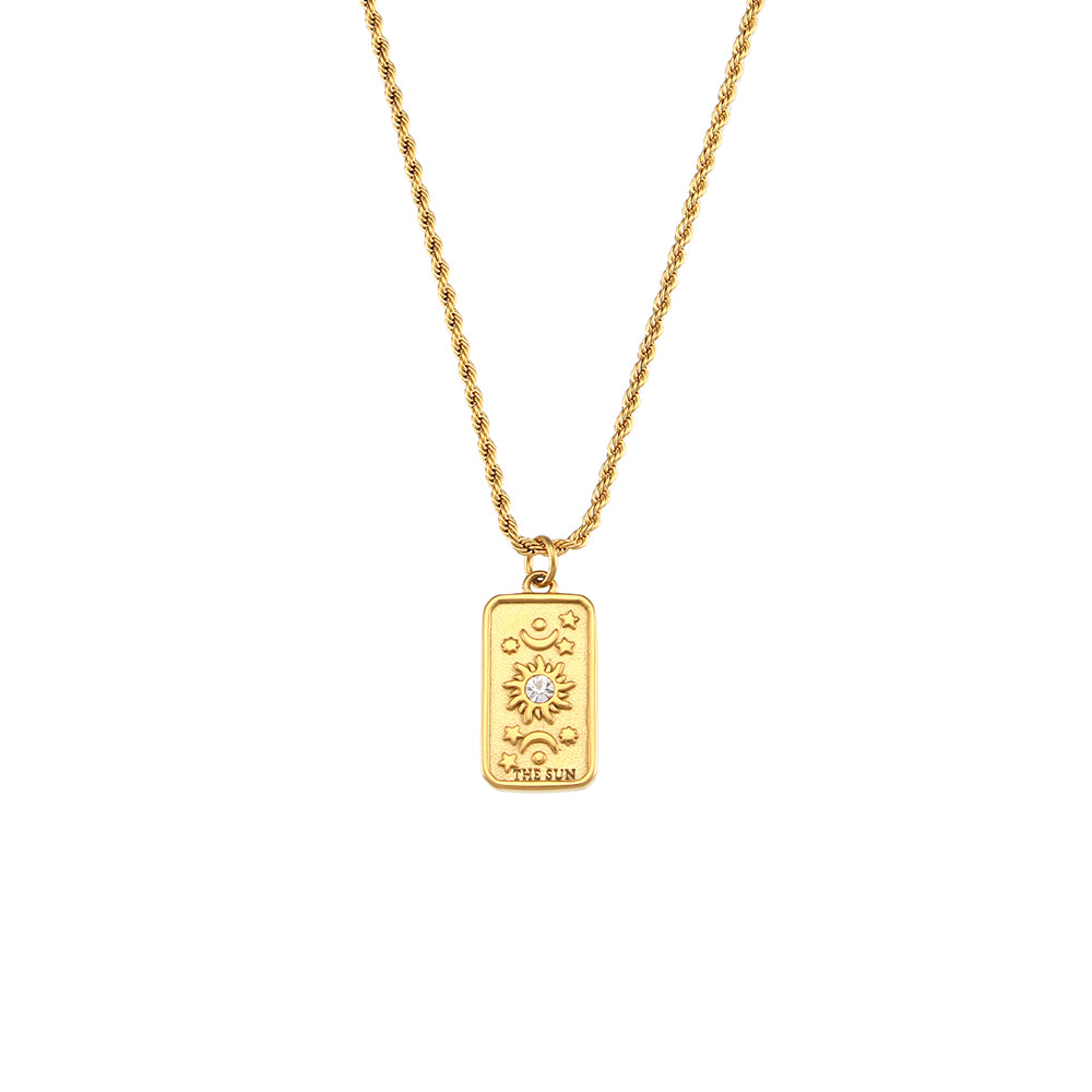 The Sun - Tarot card  18k Necklace