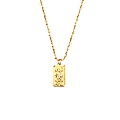 The Sun - Tarot card  18k Necklace