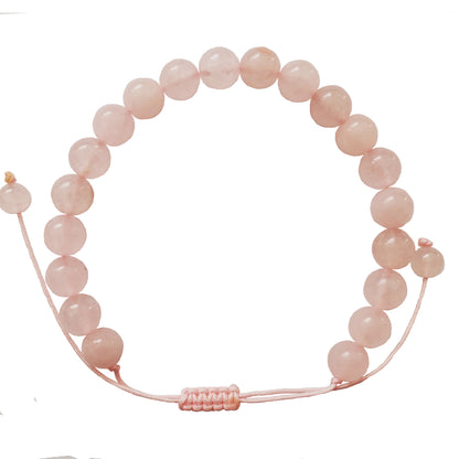 Caring - Rose Quartz Adjustable Bracelet For Men | Women